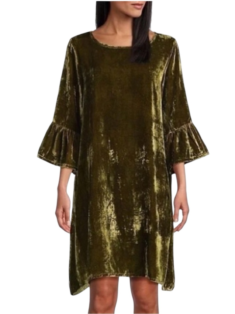 NWT Bryn Walker Phryne Oliva Velvet Bell Sleeve Dress XL
